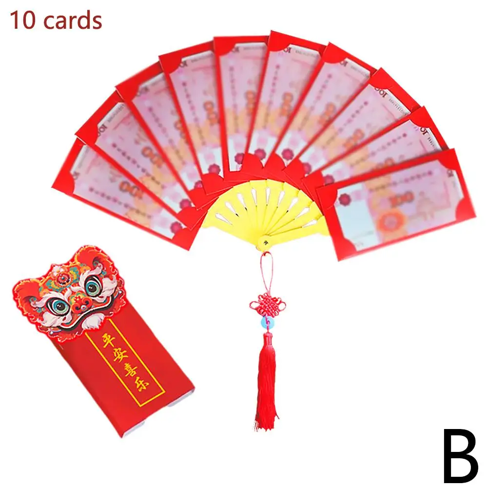 2025 Year of the Snake New Year Fan Shape Red Envelopes Wish Folding Envelope Money Gifts Lucky Pockets Red Best U7T4