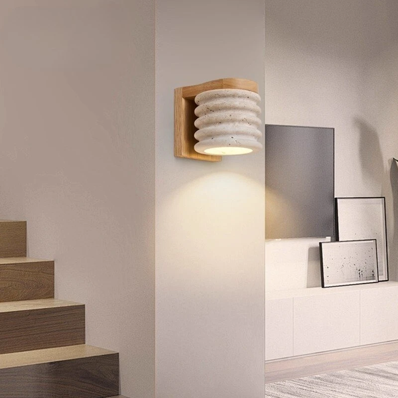 Travertine Wabi Sabi Wind Ceiling Light Designer Living Room Bedroom Corridor Staircase Personalized Art Cream Bedroom Bedhead
