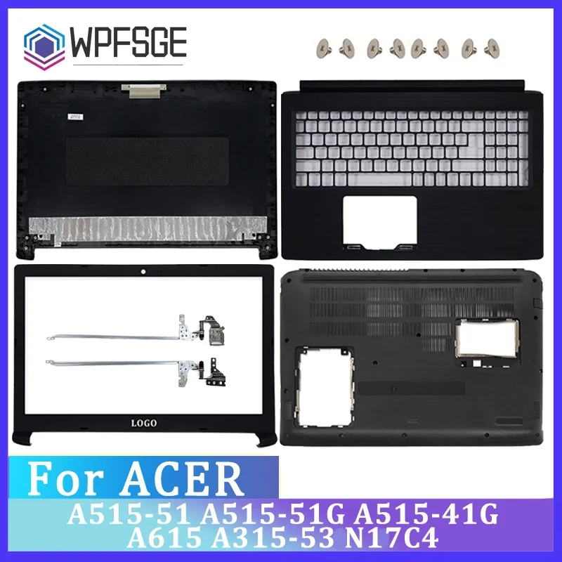 New Case for Acer Aspire 5 A515-51 A515-51G A515-41 A515-41G N17C4 Laptop LCD Back Cover Front Bezel Palmrest Bottom Case Hinges