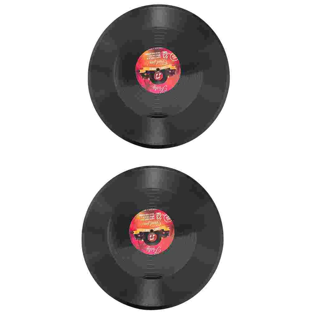 

6 Pcs Household Vinyl Record Decoration Woman Vintage Ornaments Plastic Wall Records