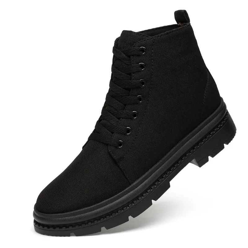 

2026 Men Four Seasons Boots Elevator Shoes Hidden Heels Warm Canvas Heightening Boots for Man Increase Insole Casual Lift Sports
