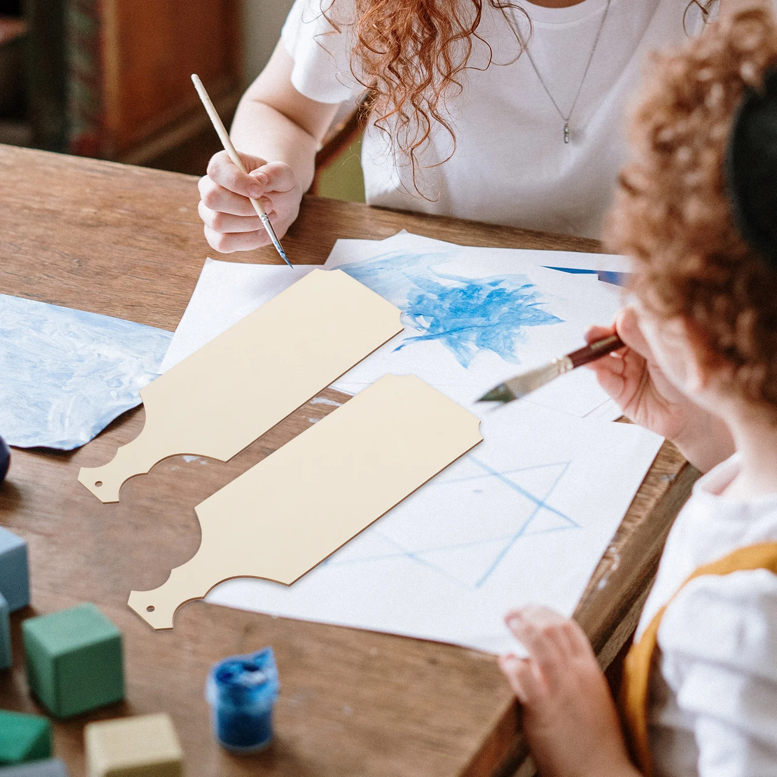 

6pcs Wooden Chopping Board Cake Boards Service Bread Tray Mini Cutting Plate Smooth Home Fruit Display