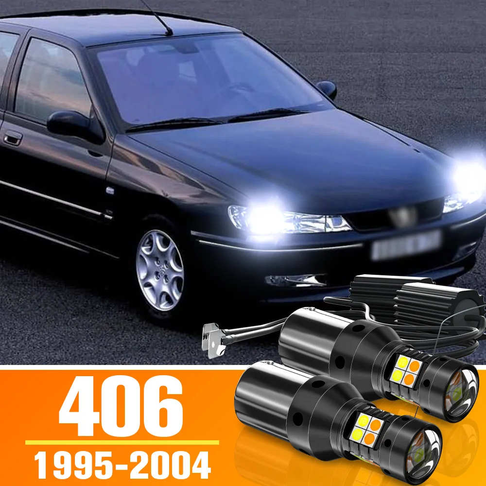 

2x Dual Mode LED Turn Signal+Daytime Running Light DRL Accessories For Peugeot 406 1995-2004 1997 1998 1999 2000 2001 2002 2003