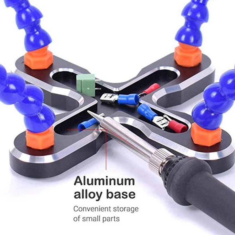 YWDZ-Diy solda terceira mão 4pc braços flexíveis soldagem ajudando suporte reparação ferramenta multifuncional base de metal soldagem vendida