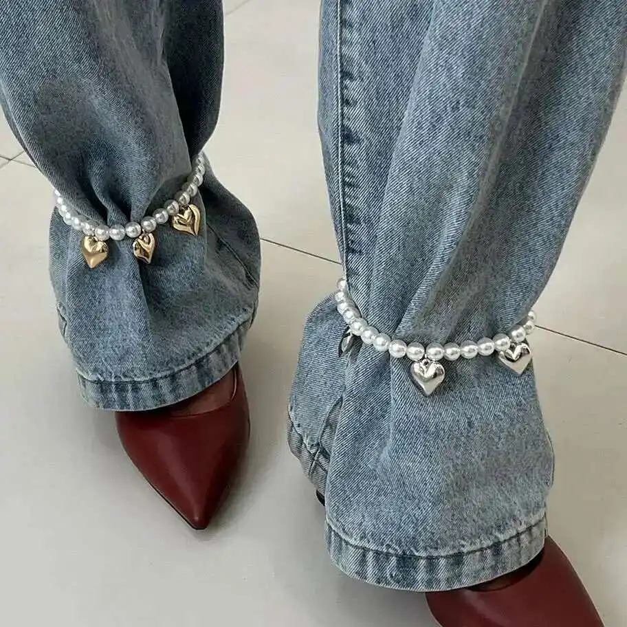 

Ingemark 2Pcs/Set Elegant Imitation Pearl CCB Beads Anklet Women Creative Adjustable Jeans Pants Foot Chain Jewelry Accessories