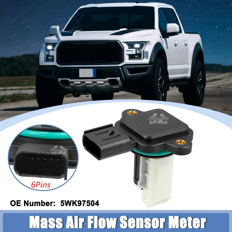 

5WK97504 Mass Air Flow Meter MAF Sensor For Ford F-350 F-250 Super Duty 6.4L V8 7C3A-12B579-AA 5WK9 7504