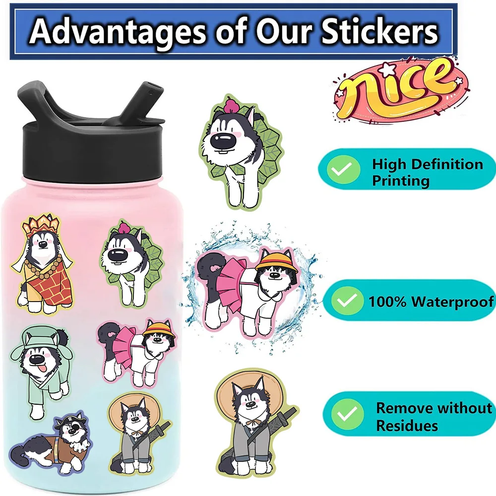 10/30/50 Stuks Schattige Husky Cartoon Stickers Goofy Husky Graffiti Hond Decals Bagage Laptop Telefoon Gitaar Auto Fiets Skateboard Sticker