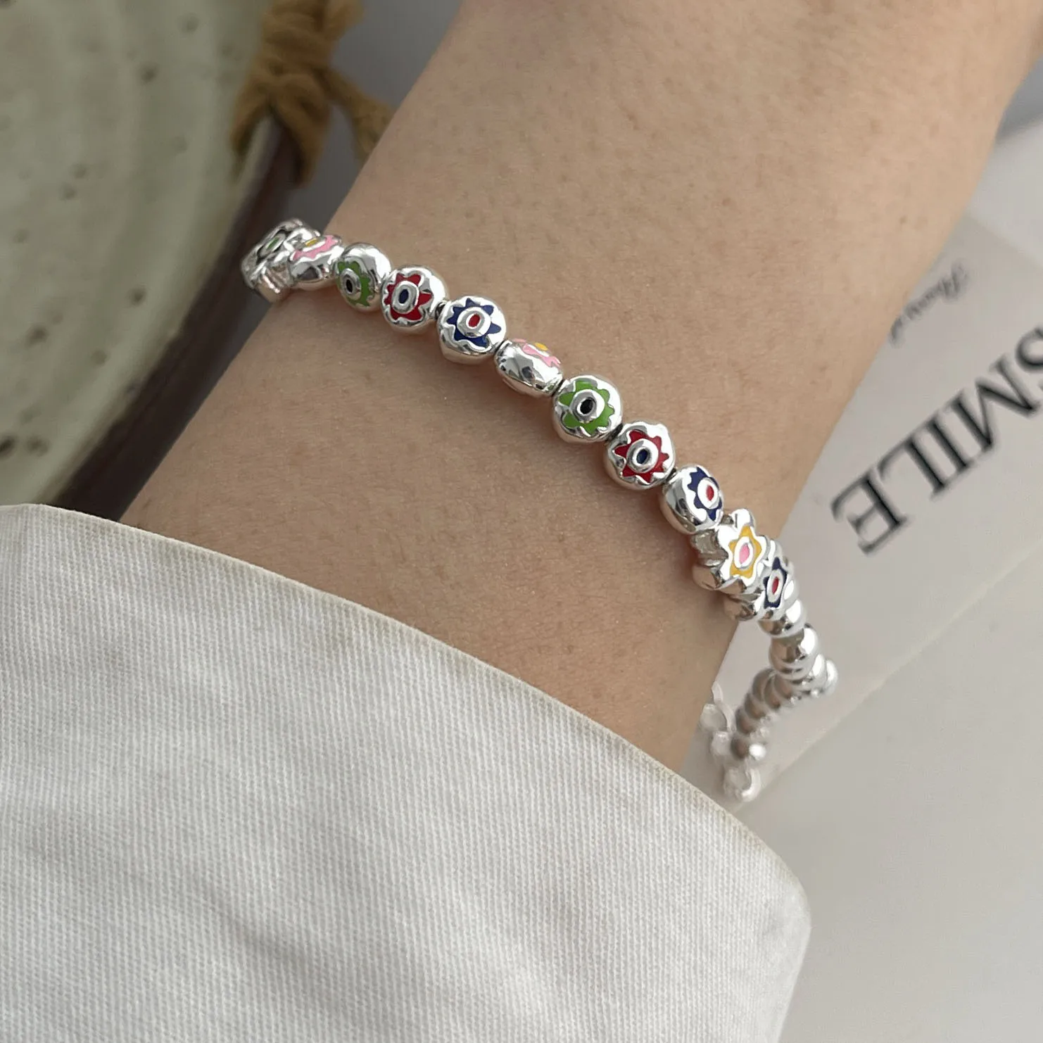 925 فضة أساور للنساء الرجال الملحقات الاتجاه خمر سلسلة ملونة قلادة مجوهرات الحفلات هدية