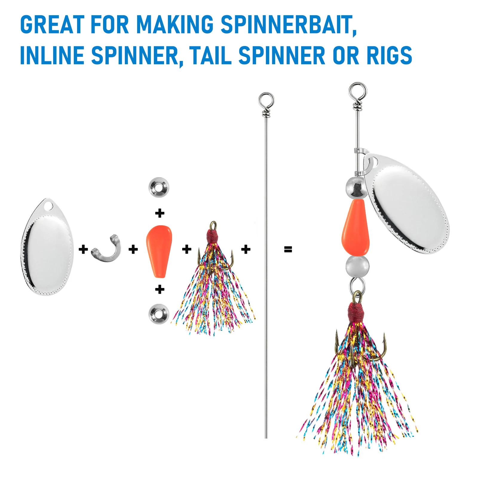 5/10pcs Fishing Spinner Bead 1.2g 3g 5g for Inline Spinner Bodies Spinnerbait Fishing Rig Tail Spinner Bass Crappies