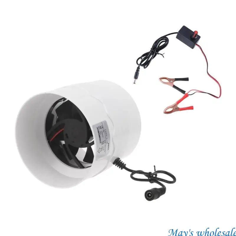 سهلة التركيب عالية السرعة 4000 دورة في الدقيقة 110 مم مروحة الأنابيب مع كابل 130 سم وموصلات مشبك مزدوج لتدوير الهواء الفعال 448A