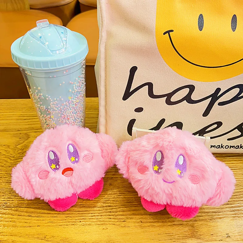 Cute Kawaii Star Kirby Plush Keychain Cartoon Backpack Pendant Soft Stuffed Toy Bag Charm Gift