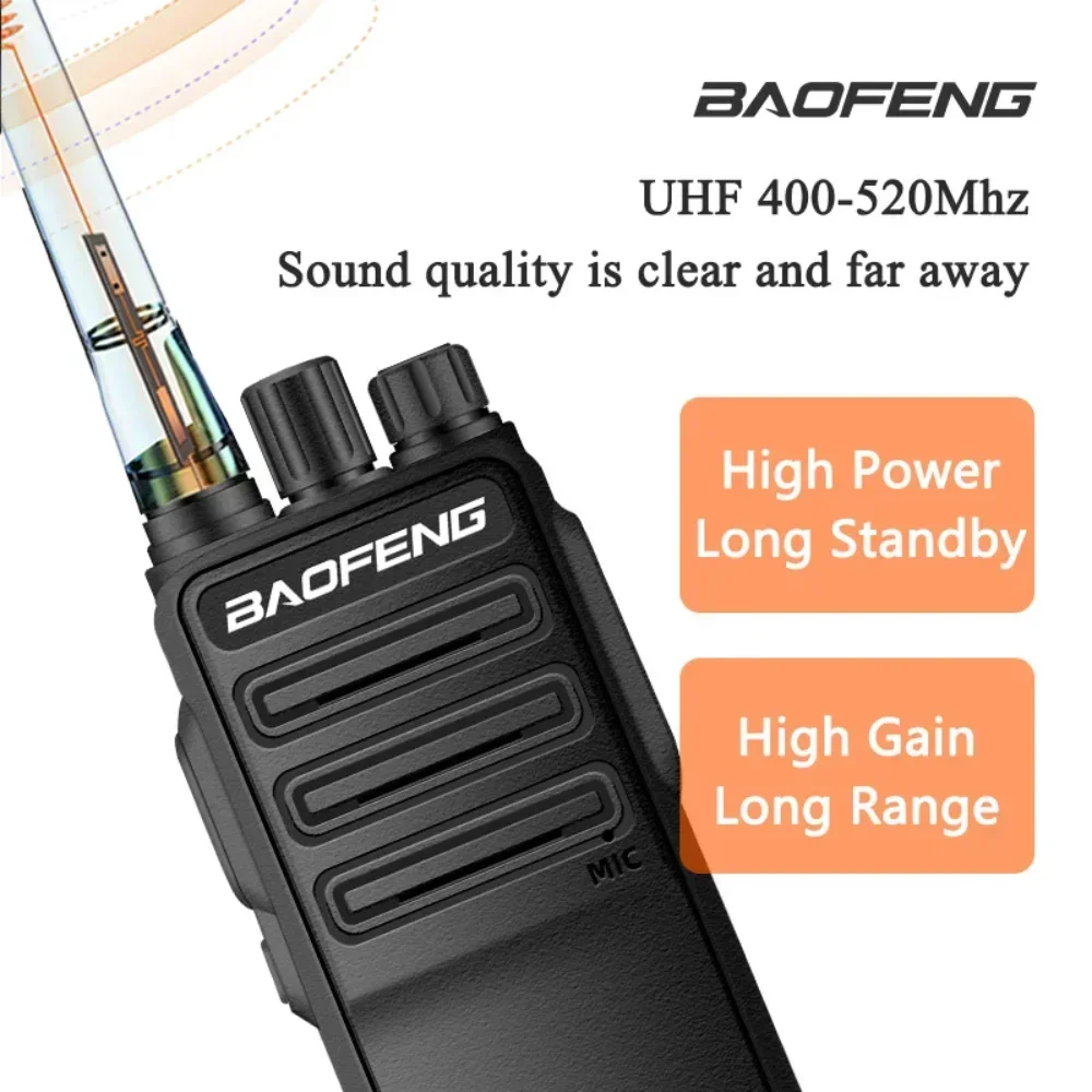 

BF-1904 Baofeng Walkie Talkie UHF 400-520Mhz High Power Type-C Charging FM Long Range Communication Radio Portable Two Way Radio