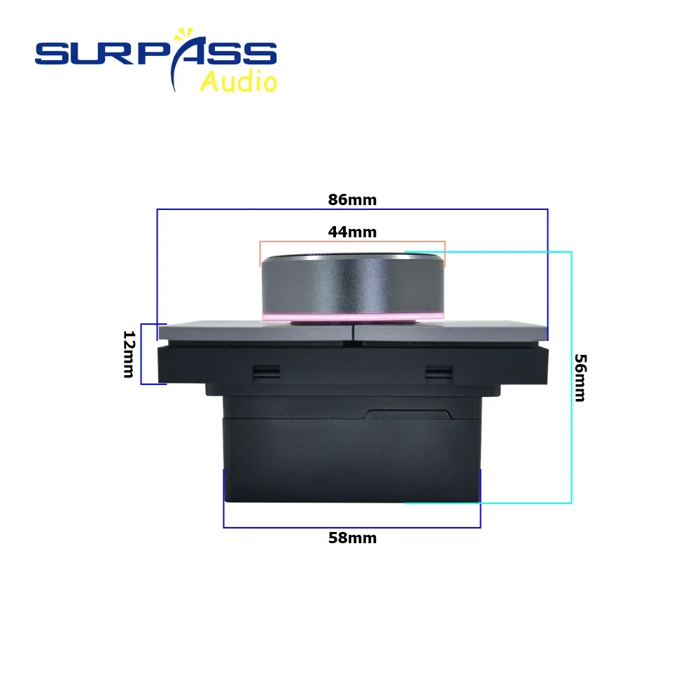スマートホームシアター Zigbee通信プロトコル調光スイッチコントローラー壁パネルオーディオスイッチ、2つのリレー搭載、Tuya対応