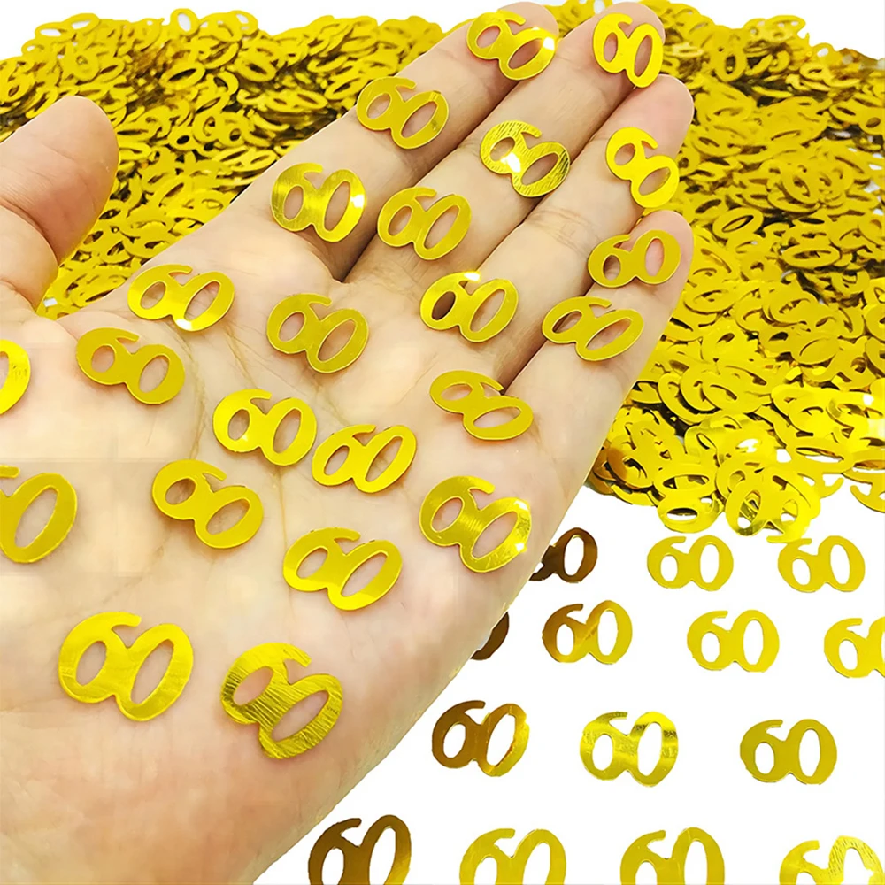 15 g/zak Digitale Gouden Confetti Glitter Nummer 18/21/30/40/50/60/70 Papierresten Verjaardagsfeestje Verjaardag Bruiloft Decoratie