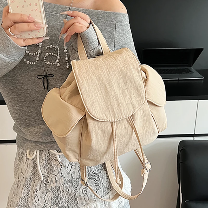 

Backpack Fashion Large Capacity Drawstring Casual Lightweight Men's and Women's Canned Backpack Washing Fabric