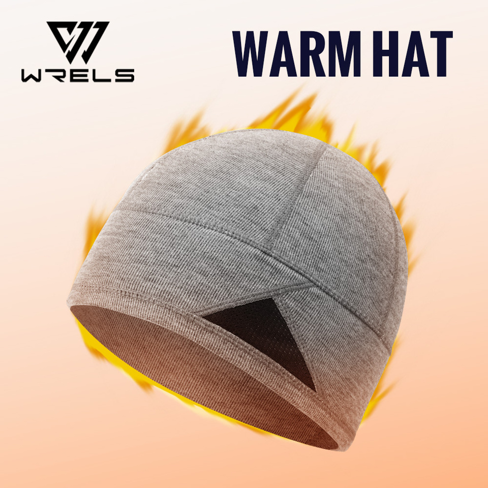  WRELS Warm Beanie Knitted Skull Cap Fashion Winter Hat Thermal Fleece Lined Sports Hat Windproof Sweat Absorbing Sports Hat 