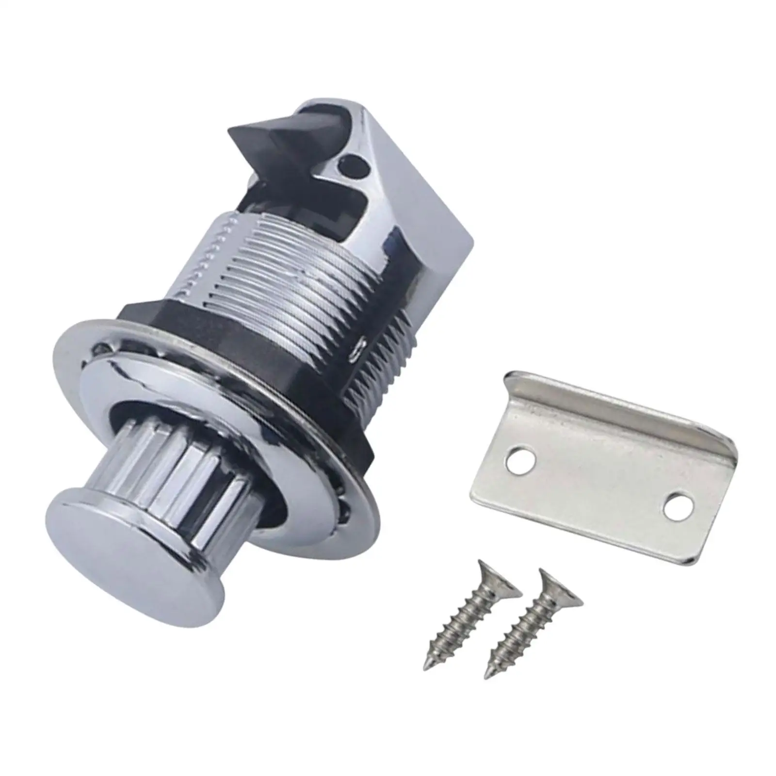 

Keyless Push Button Knob Latch Round RV Cabinet Lock Simple Installation Accessory for Door Thickness 1.2 to