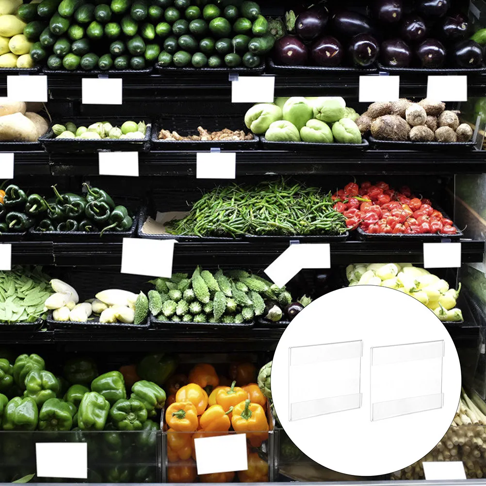 

10 шт. акриловых держателей для ценников, зажимы для этикеток, подставки для вывесок на полки магазинов, акриловые демонстрационные стойки