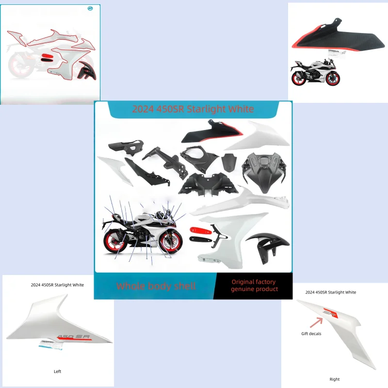 

FOR CFMOTO 450SR 2024 Starlight White Motorcycle Body Shell Fairing 2024 450 SR Protective Board Cover Original Accessories