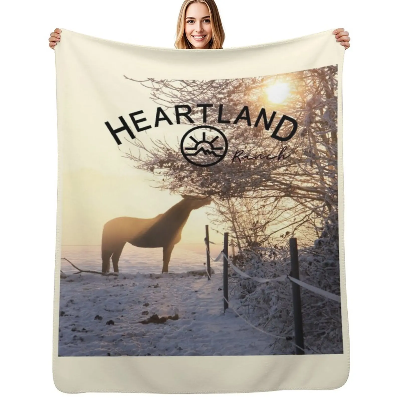 

Heartland Ranch , Heartland Horse Throw Blanket Decorative Sofa Single for sofa warm winter Blankets