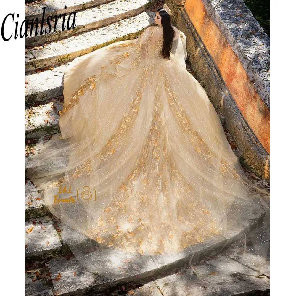 

Luxury Champagne Lace Princess Quinceanera Dresses Ball Gown 2023 Sweetheart Beaded Applique Sweet 16 Dress Vestidos De 15 Años