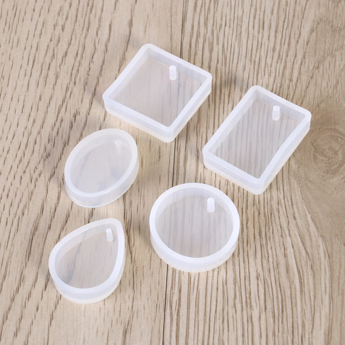 

5 Pcs Crystal Epoxy Mold Jewelry and Pendant Making Molds Casting Mould Silicone Necklace -piece Set