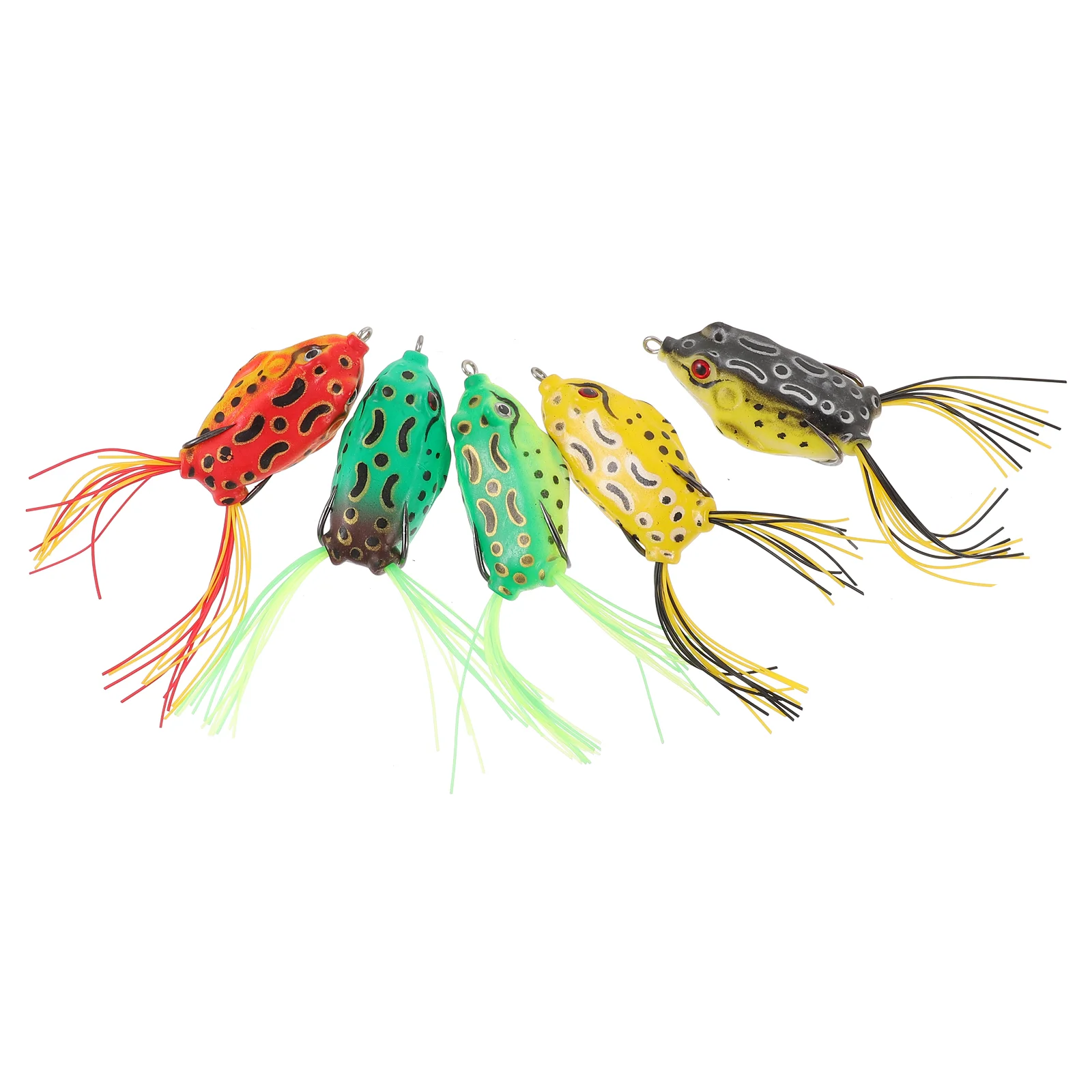 

5 Pcs Fishing Baits Lures Floating with Weedless Hooks Frog Bass Frogs Topwater Boxed