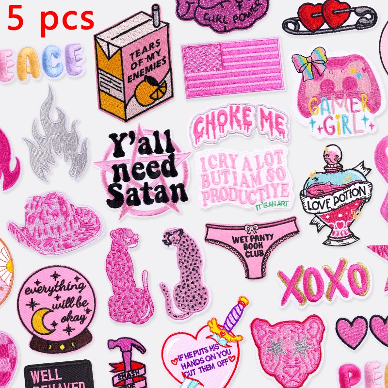 5 Pcs/Set Pink Lett…