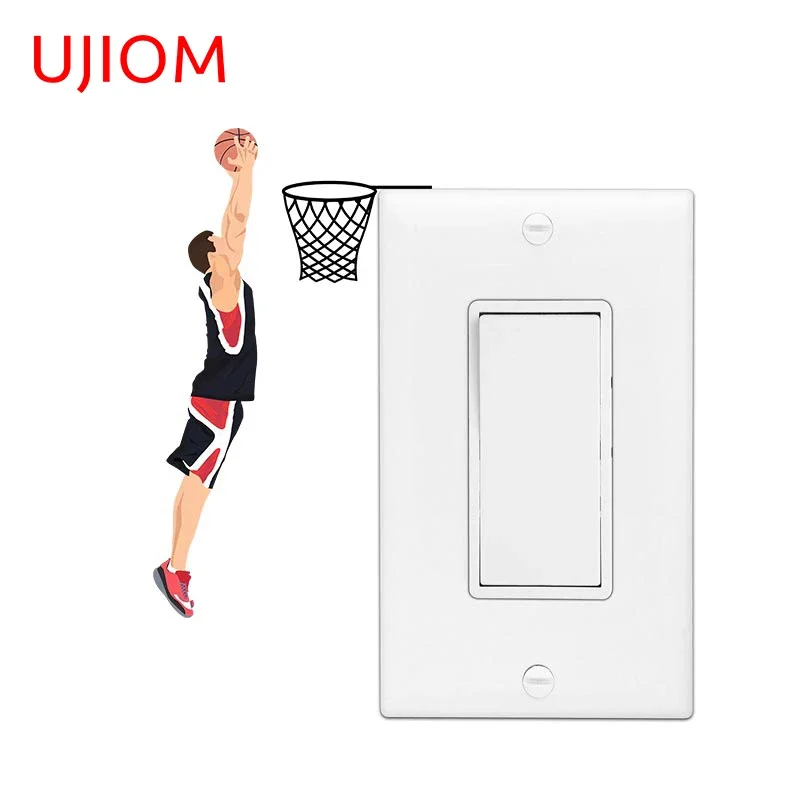 UJIOM 13cm X 7.4cm Cartoon Basketball Player Dunk Wall Stickers Scratch-Proof Bathroom Decals Fashionable House Switch Decor