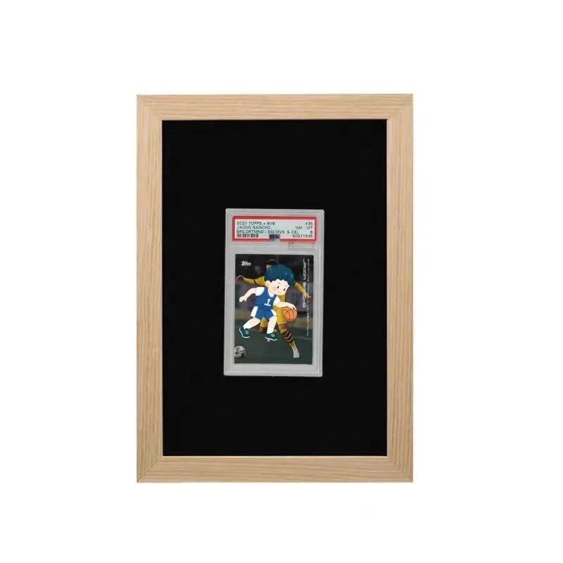 High Grade Solid Wood Display Frame PTCG Pokemon Rating Card Brick Collect Frame Customized Frame Card Not Included