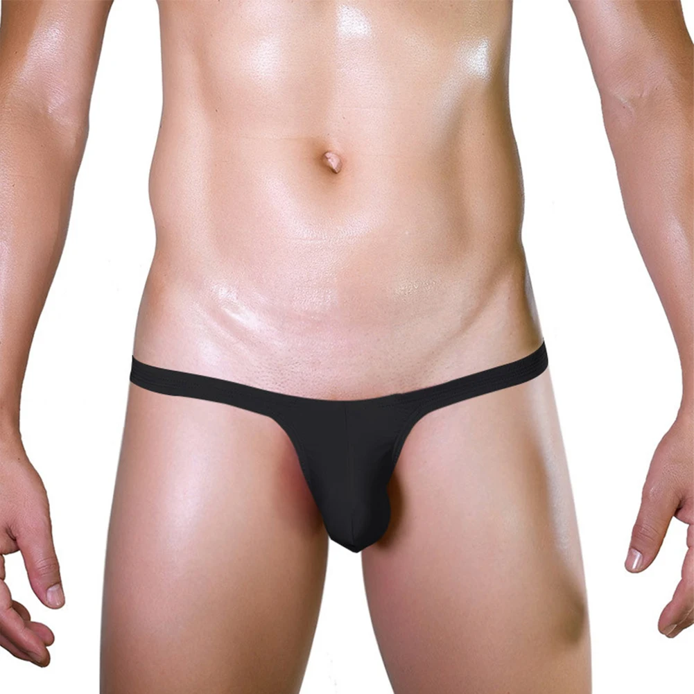 New Men Low-Rise G String Sexy Enhance Bulge Pouch Lingerie T-Back Thong Underwear Open Back Underpants Elastic Briefs Bikini