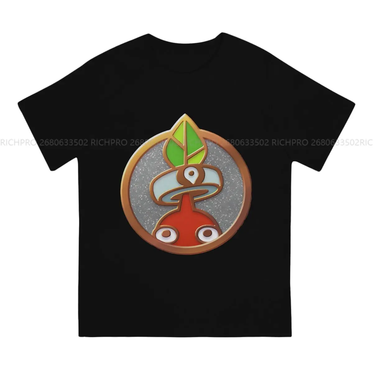 Pikmins Game Creative TShirt for Men Decor Round Neck Polyester T Shirt Hip Hop Birthday Gifts OutdoorWear