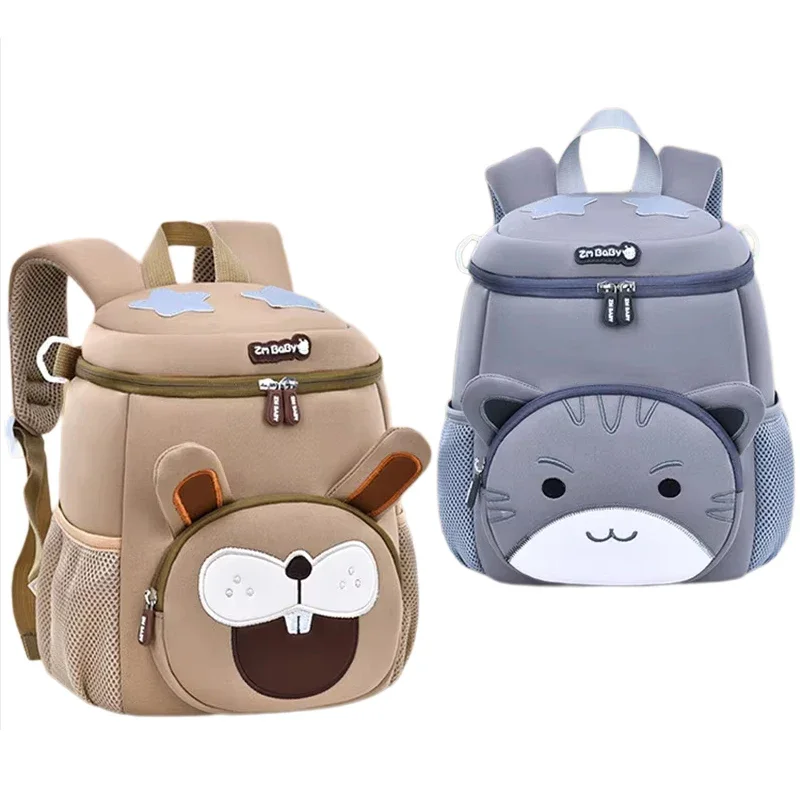 Kindergarten Kids School Bags for Boys Cute 3D Cat Bookbag Light Weight Student Lion School Backpacks Mochilas Para Estudiantes