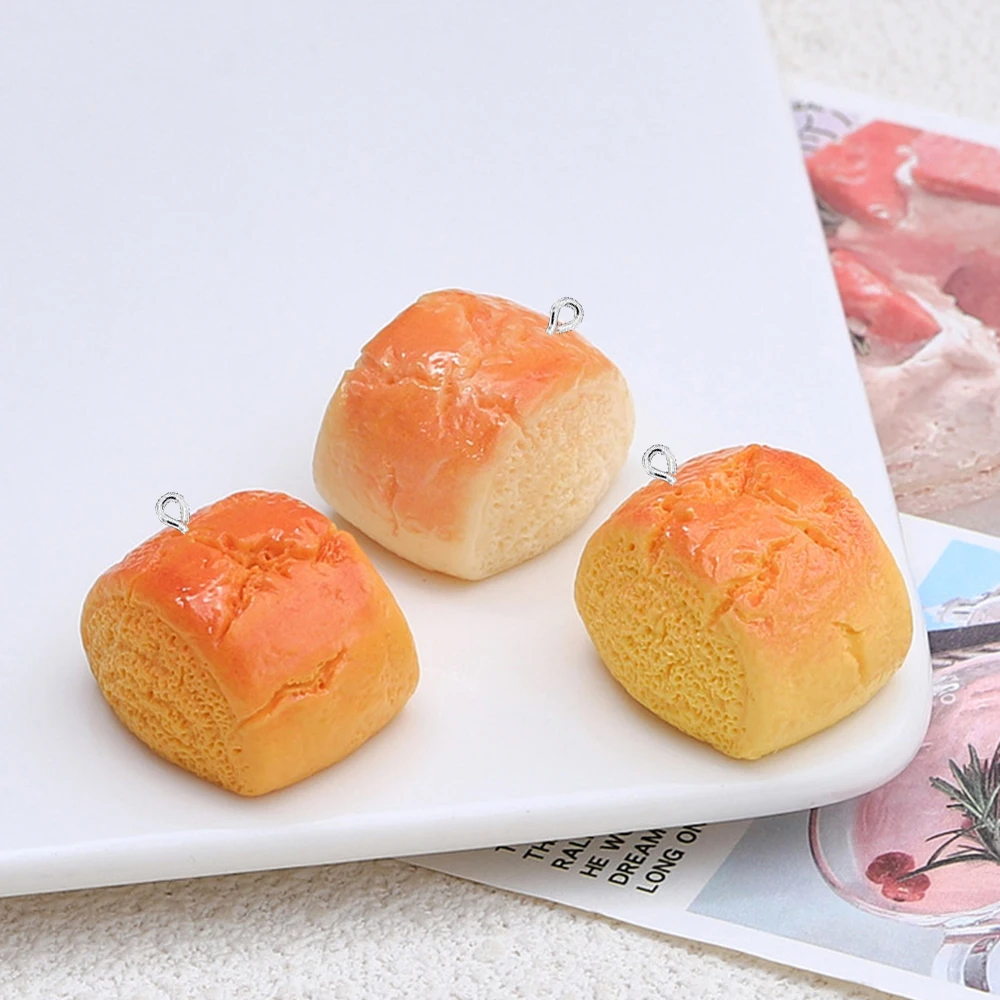 5PCS Shiny Roasted Mantou Series Flat Back Charms For Earrings Bracelet Hairpin DIY Jewelry Pendants Decoration Accessories