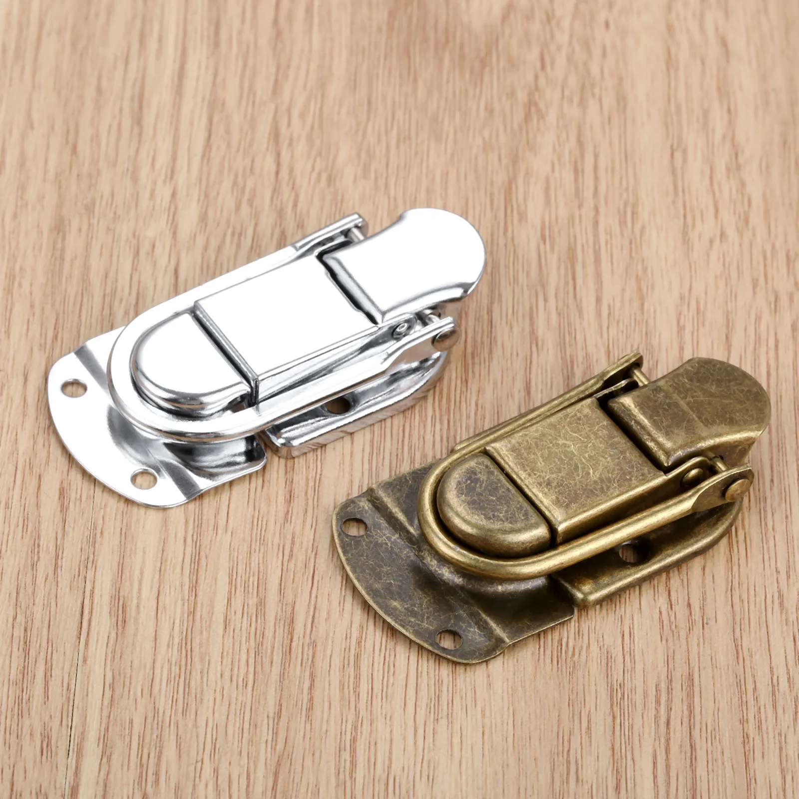 Vintage Metal Lock Hasp Latch Clasp Toggle Buckle 67mm*34mm Jewelry Box Gift Case Furniture Luggage Antique Bronze Silver screw