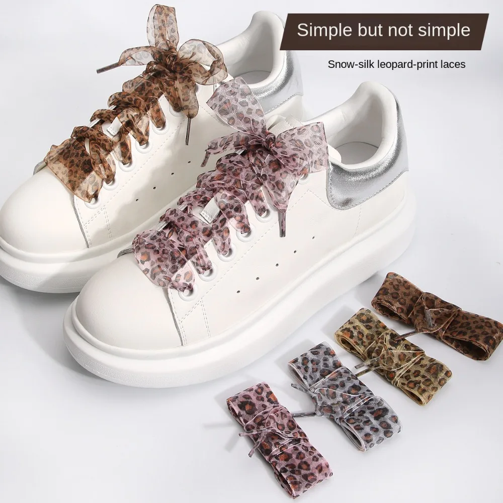 

Fashion 2.5cm Extra Wide Shoelaces Leopard Print Flat Shoes Shoe Laces 120cm Big shoestring Shoes Accessories