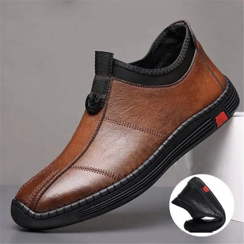 Men Genuine Leather Casual Shoes 2023 New Male Outdoor Walking Shoes Comfortable Mens Sneakers Soft Loafers Men's Shoes