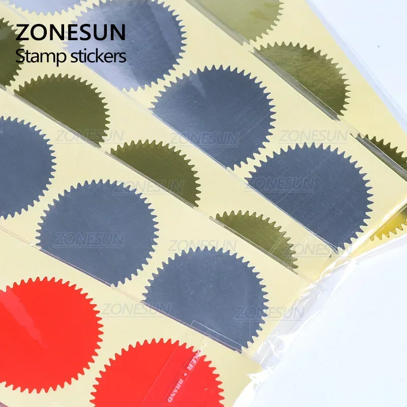 ZONESUN 100Pcs 엠보싱 스탬프 용 45mm Embosser 스티커 인증을위한 Embosser 인감 Diy 엠보싱 인감 사용자 정의