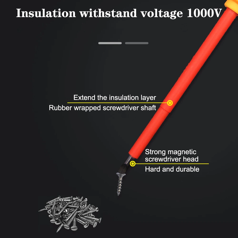 다기능 전기 도구, 편리한 휴대용 케이스 포함, 마그네틱 1000V 절연 스크루드라이버 세트, 매일 사용, 7 개/세트