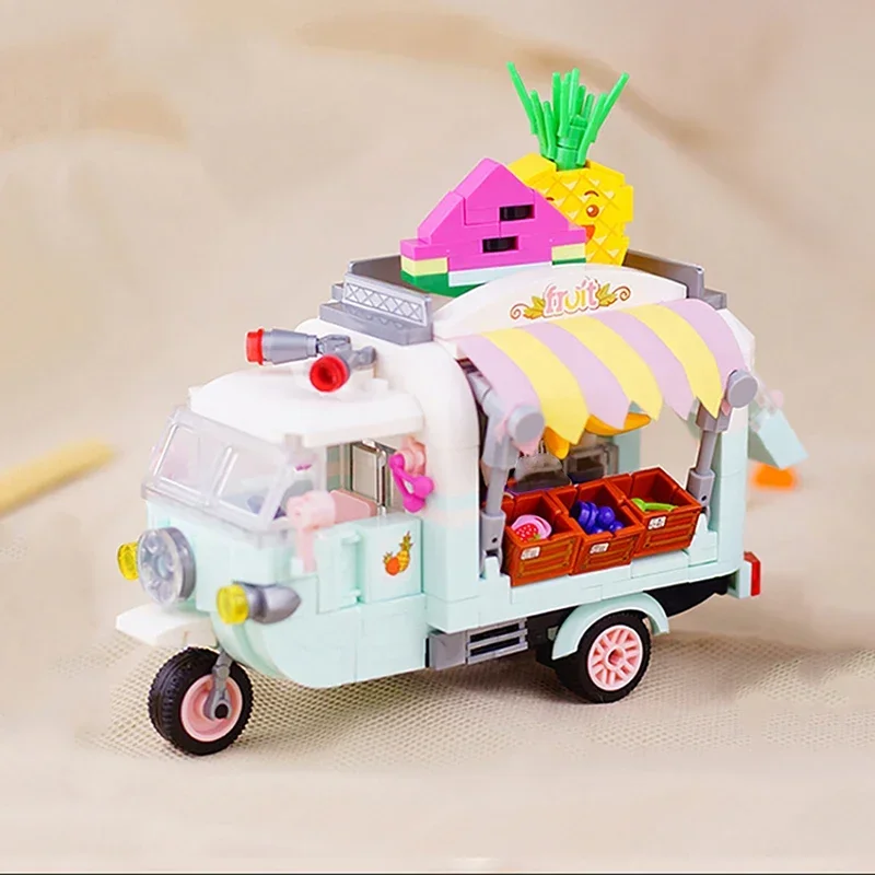 

Cartoon Building Blocks Car Fruit Store Model Assembled Bricks Children's Educational Toys Boys and Girls Gifts Home Furnishings