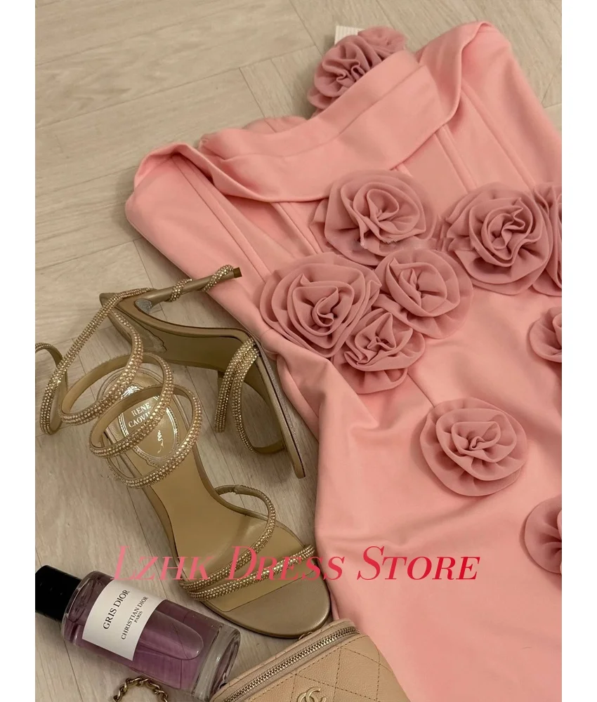 تخصيص جودة عالية جيرسي غمد 3D الزهور مساء اللباس موضة جديدة أكمام الحبيب الطابق طول فساتين حفلة موسيقية