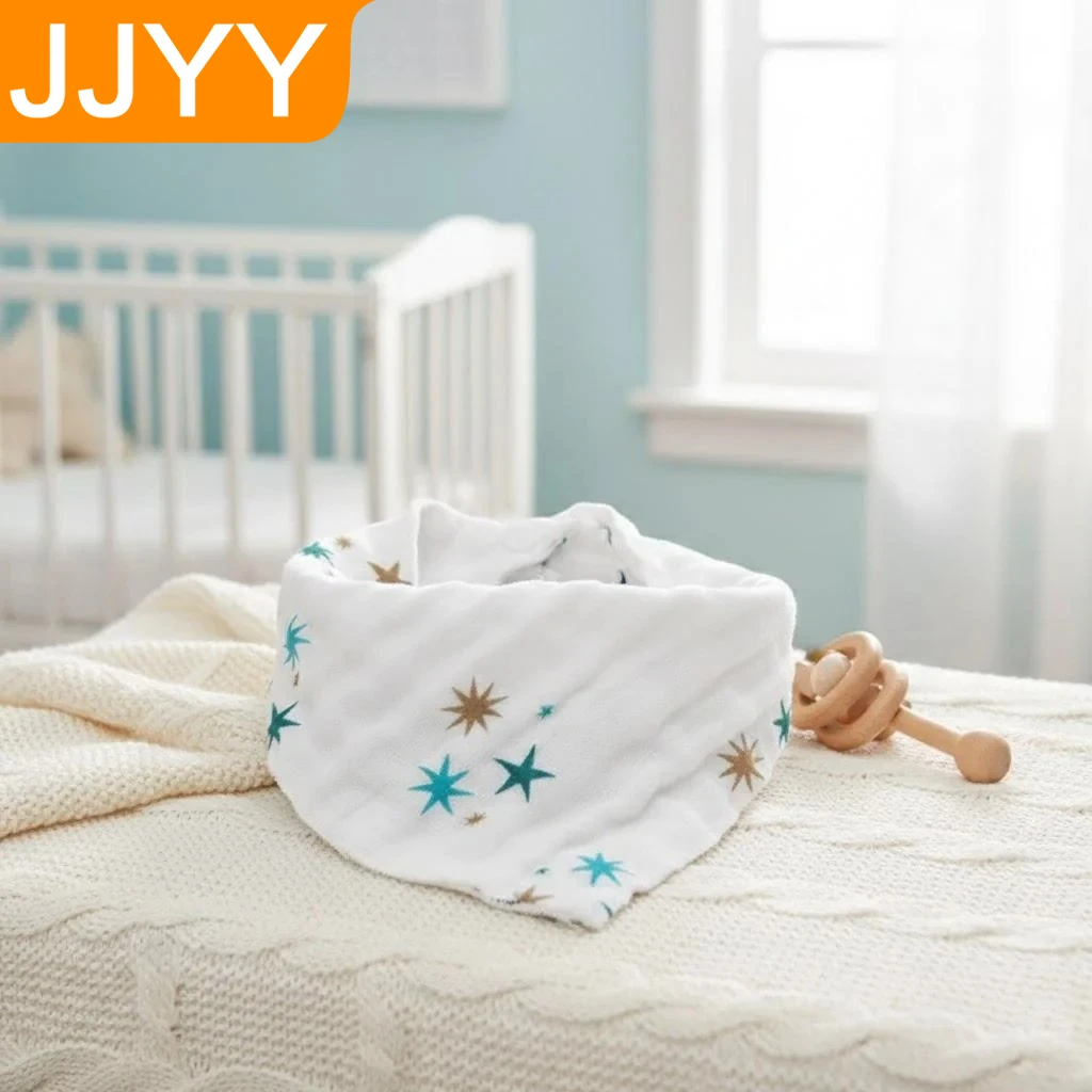 

Мягкий детский слюнявчик с мультяшным принтом, на кнопках, плиссированный дизайн, для новорожденных и малышей