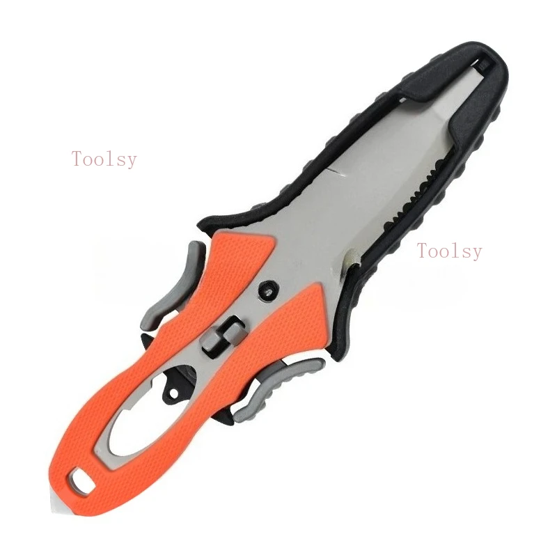 

Water Rescue Knife Outdoor Rope Cutter Titanium Plated Diving Multifunctional Vehicle Portable Lifesaving Knife Equipment
