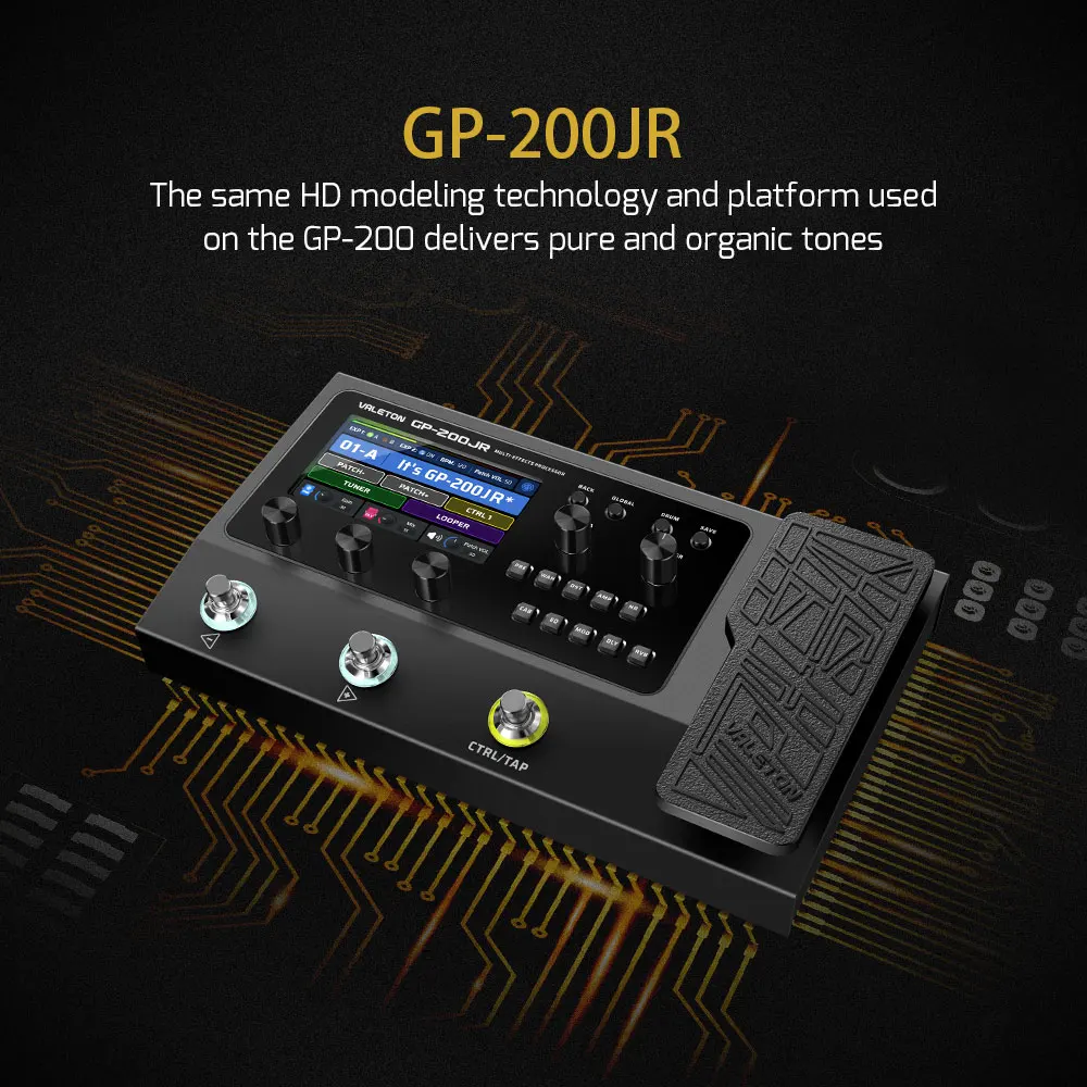 Valeton GP-200JR Brasil Guitar Bass Amp Processador Multi-Efeitos FX Loop MIDI I/O Estéreo OTG Interface de Áudio USB