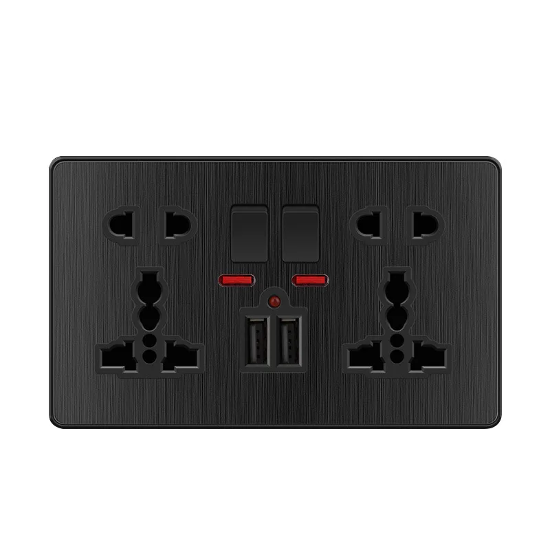 

Honor Black PC Brushed UK Electrical Wall Switches 1Gang 2Way 20A 45A Dimmer Fan Speed Fuse SwitchBritish Standard CE Certified