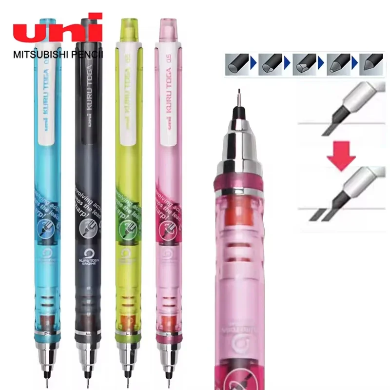 Japan Uni Kuru Toga Mechanical Pencil M5-450T 0.5mm Breakproof Lead Lapicero Lapices Portaminas with Eraser School Stationery