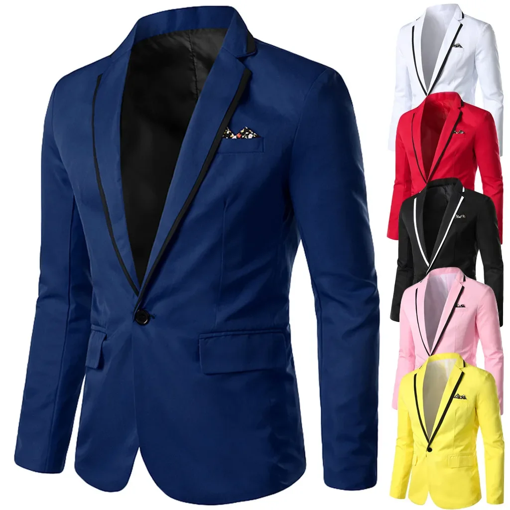 Men's Suit Business Casual No Iron Single Row Single Button Split Collar Wedding Party Coat Slim Fit Office Blazer Male Jacket