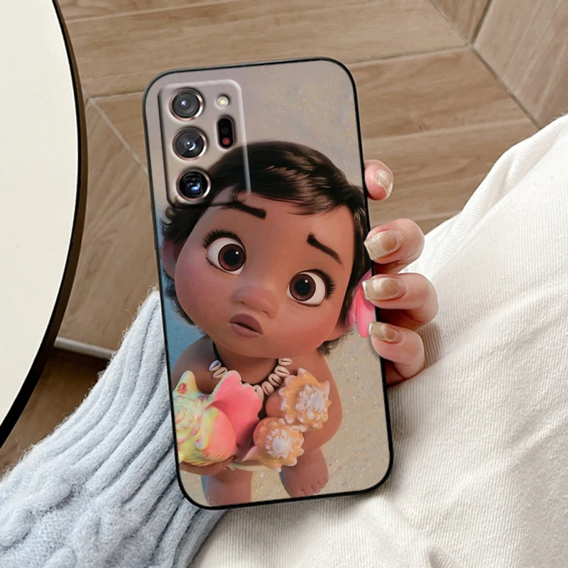 Disney Moana Ocean Cute per Samsung Note 20 10 Ultra Plus A31 A14 A12 A70 A34 A25 A04 A05 A15 A24 5G custodia nera per telefono Funda