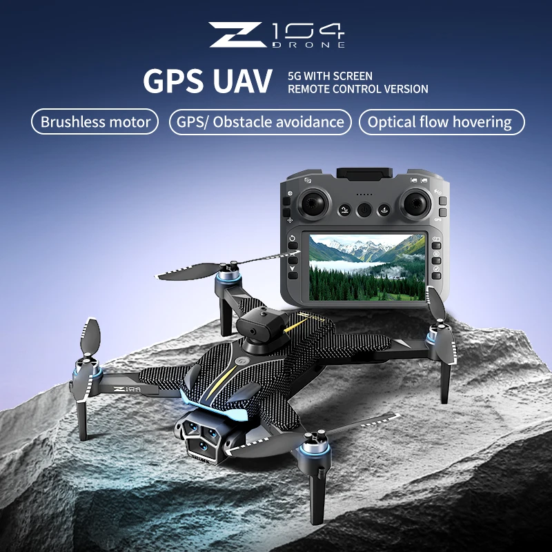 

Z104 RC Drone Wide-angle 8K HD Professinal Duals Camera 4.5-inch screen remote control 360° Obstacle Avoidance Quadcopter Toys
