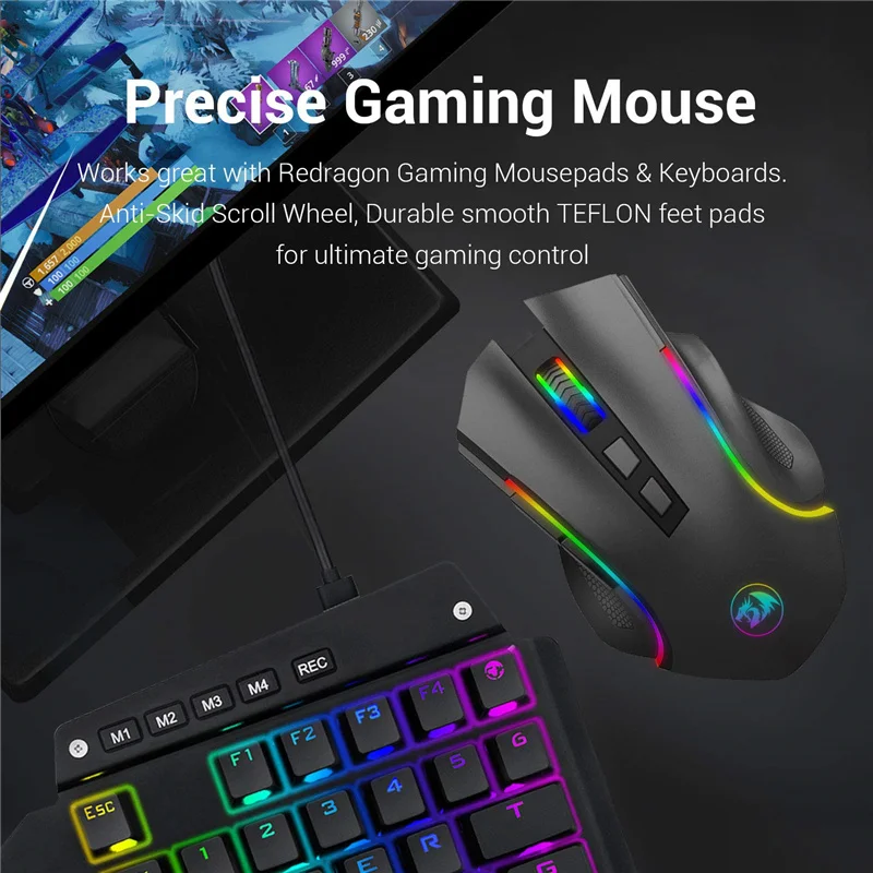 Imagem -06 - Mouse com Fio Usb e sem Fio Recarregável Ratos Ergonômicos para Jogos Botões Rgb Backlight 4000 Dpi Laptop Computador Pro Gamer